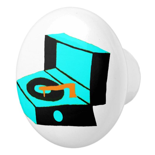 レトロのターコイズのレコードプレーヤの陶磁器の引き セラミックノブ (右)