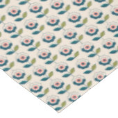 レトロのターコイズの花柄パターン テーブルクロス (アングル)