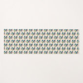 レトロのターコイズの花柄パターン ヨガマット (正面(横))