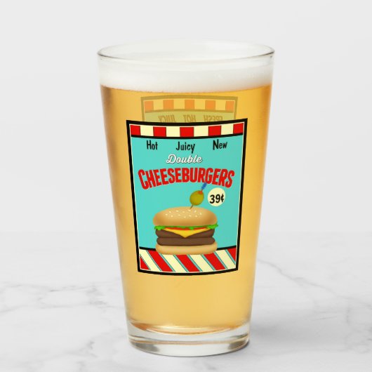 レトロのダイナーのシンボルや象徴 タンブラーグラス (ドリンク裏面)