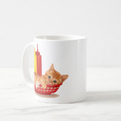 レトロのダイナーのスタイルの子ネコ コーヒーマグカップ (正面左)