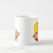 レトロのダイナーのスタイルの子ネコ コーヒーマグカップ (中央)