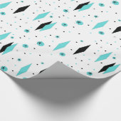 レトロのダイヤモンドおよびスターバストの包装紙 ラッピングペーパー (角)