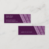 レトロのダマスク織の名刺 スキニー名刺 (正面/裏面)