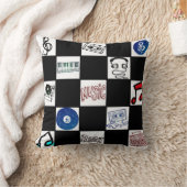 レトロのチェッカーボードの音楽カセット及び多く クッション (ブランケット)