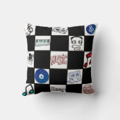 レトロのチェッカーボードの音楽カセット及び多く クッション (裏面)