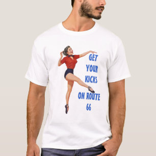 レトロのティーのTシャツはルート66のあなたの蹴りを得ます Tシャツ