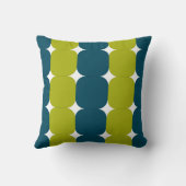 レトロのティール(緑がかった色)及び淡黄緑 クッション (裏面)