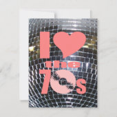 レトロのディスコのダンスパーティー|の70年代によってはレコードがパーティを楽しみます 招待状 (正面)