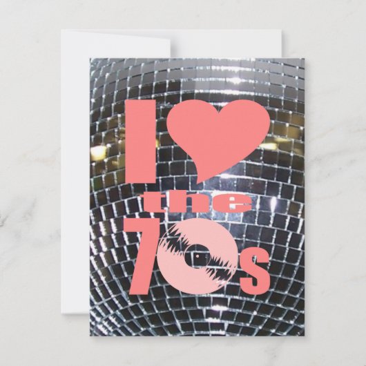 レトロのディスコのダンスパーティー|の70年代によってはレコードがパーティを楽しみます 招待状 (正面)