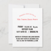 レトロのディスコのダンスパーティー|の70年代によってはレコードがパーティを楽しみます 招待状 (裏面)