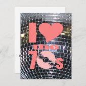 レトロのディスコのダンスパーティー|の70年代によってはレコードがパーティを楽しみます 招待状 (正面/裏面)