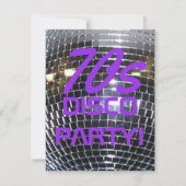 レトロのディスコのダンスパーティー|の70年代によっては紫色がパーティを楽しみます 招待状 (正面)
