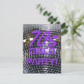 レトロのディスコのダンスパーティー|の70年代によっては紫色がパーティを楽しみます 招待状 (スタンド正面)