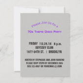 レトロのディスコのダンスパーティー|の70年代によっては紫色がパーティを楽しみます 招待状 (裏面)