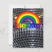 レトロのディスコのダンスパーティー|の70sパーティーのディスコの球 招待状 (正面)