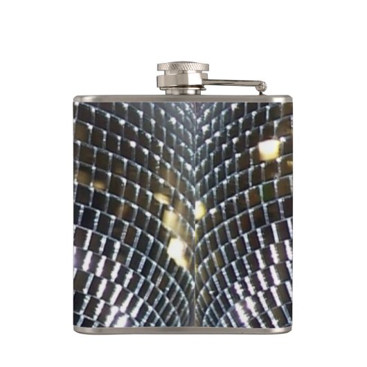 レトロのディスコの女王の光沢がある鏡|のディスコの球 フラスク (裏面)