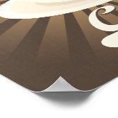 レトロのディナーポスターとコーヒーの相性 ポスター (角)