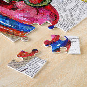 レトロのディナー・ウェアのコラージュの芸術 ジグソーパズル (側面)