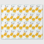 レトロのトナカイの休日のクリスマスの包装紙 ラッピングペーパー (フラット)