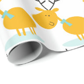 レトロのトナカイの休日のクリスマスの包装紙 ラッピングペーパー (ロールコーナー)