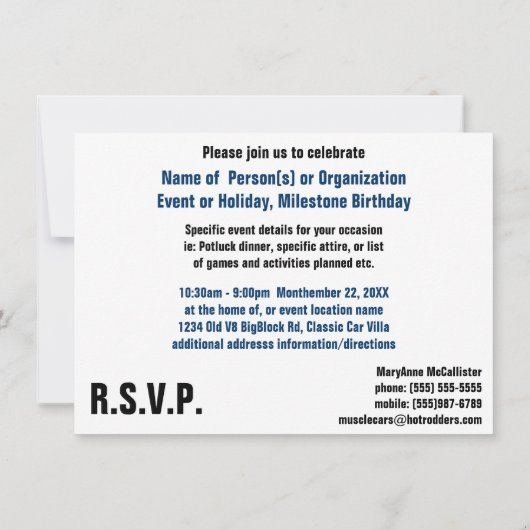 レトロのトラックはこの世界からあります 招待状 (裏面)