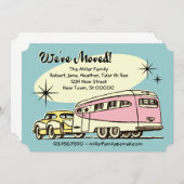 レトロのトレーラーの引っ越しましたの発表 案内状 (正面/裏面)