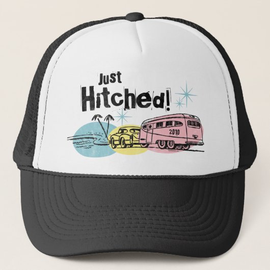 レトロのトレーラーはちょうど帽子を繋ぎました キャップ (正面)