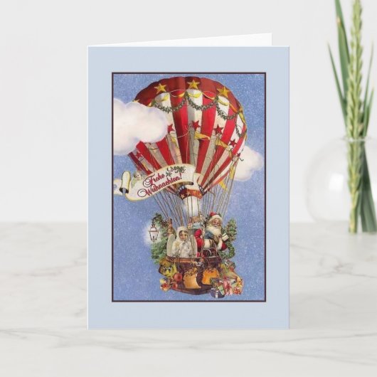 レトロのドイツ人のFrohe Weihnachtenのクリスマスカード シーズンカード (正面)