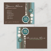 レトロのドットと円(ロゴ付き)またはフォトビジネス付き(Per) 名刺 (正面/裏面)