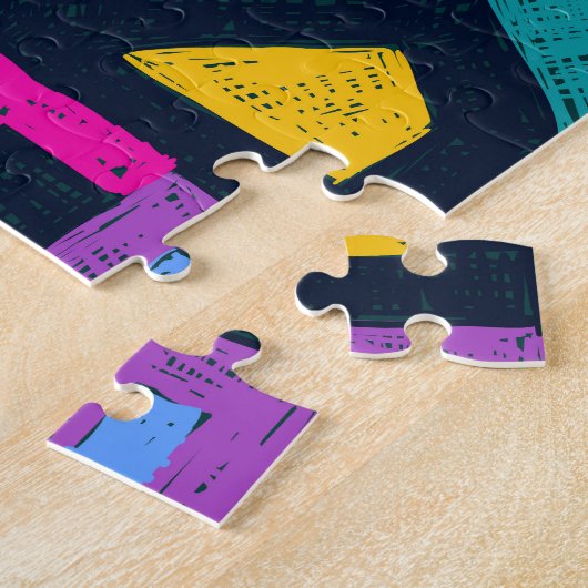 レトロのドードルポップ・アートの:幾何学的アート。 ジグソーパズル (側面)