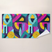 レトロのドードルポップ・アートの:幾何学的アート。 バスタオル (バスタオル)