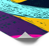 レトロのドードルポップ・アートの：幾何学的アート。 ポスター (角)