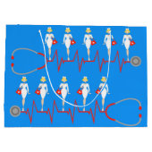 レトロのナースのギフトバッグ ラージペーパーバッグ (裏面)