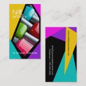 レトロのネイルアーティストの名刺 名刺 (正面/裏面)