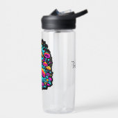 レトロのネオンと花 ウォーターボトル (左面)