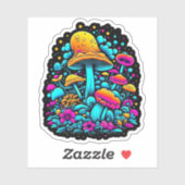 レトロのネオンと花 シール (シート)