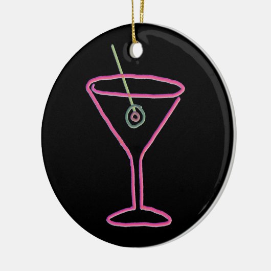 レトロのネオンマルティーニの楽しい時間のオーナメント セラミックオーナメント (左)