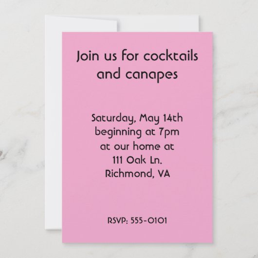 レトロのネオンマルティーニの楽しい時間のパーティの招待状 招待状 (裏面)