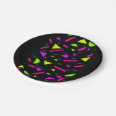 レトロのネオン80年代によってはカスタム7"が紙皿パーティを楽しみます ペーパープレート (アングル)