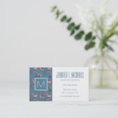 レトロのハチドリパターン|モノグラム 名刺 (スタンド正面)