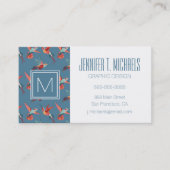 レトロのハチドリパターン|モノグラム 名刺 (正面)