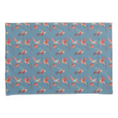 レトロのハチドリパターン 枕カバー (正面右)