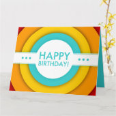 レトロのハッピーバースデー カード (黄色い花)