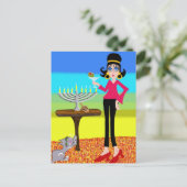 レトロのハヌカーおよびマルティーニ シーズンポストカード (スタンド正面)