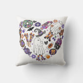 レトロのハロウィーン幽霊とローラブレード クッション (裏面)