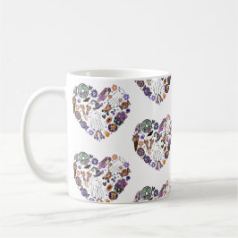 レトロのハロウィーン幽霊とローラブレード コーヒーマグカップ