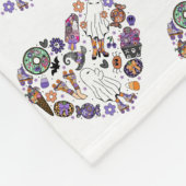 レトロのハロウィーン幽霊とローラブレード フリースブランケット (角)