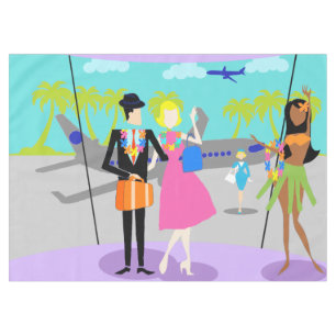 レトロのハワイのクリスマスのテーブルクロス テーブルクロス