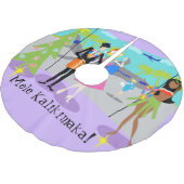 レトロのハワイのクリスマスツリーのスカート ブラッシュドポリエステルツリースカート (アングル)